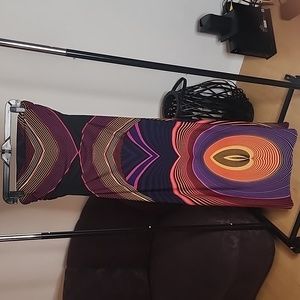 Strapless Muli-print Maxi Dress